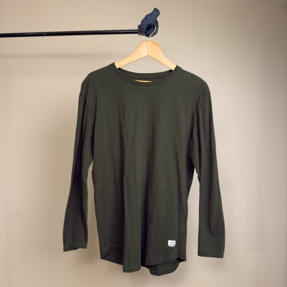 Jack & Jones Dark Green Long Sleeve T-Shirt (Medium) - Picture 1 of 4